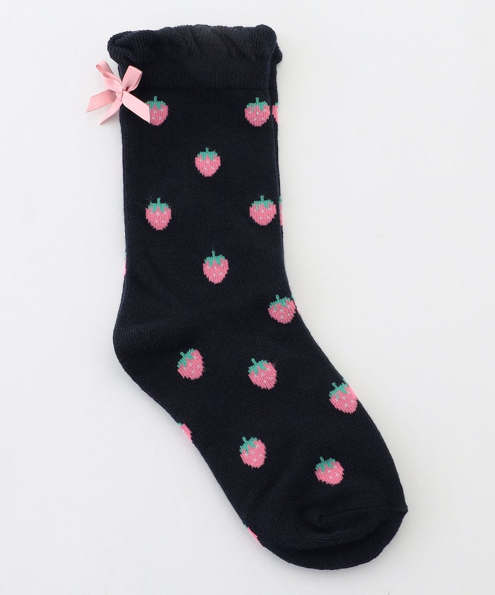 ANY KIDS いちご総柄ソックス 
