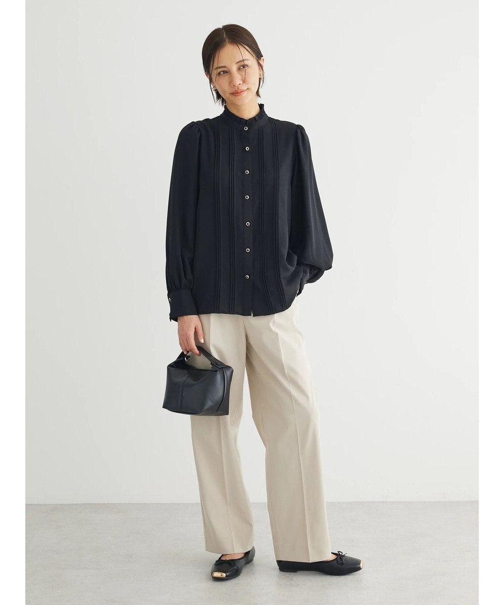 Green Parks ・ＥＬＥＮＣＡＲＥ　ＤＵＥ　ピンタックスタンドブラウス 