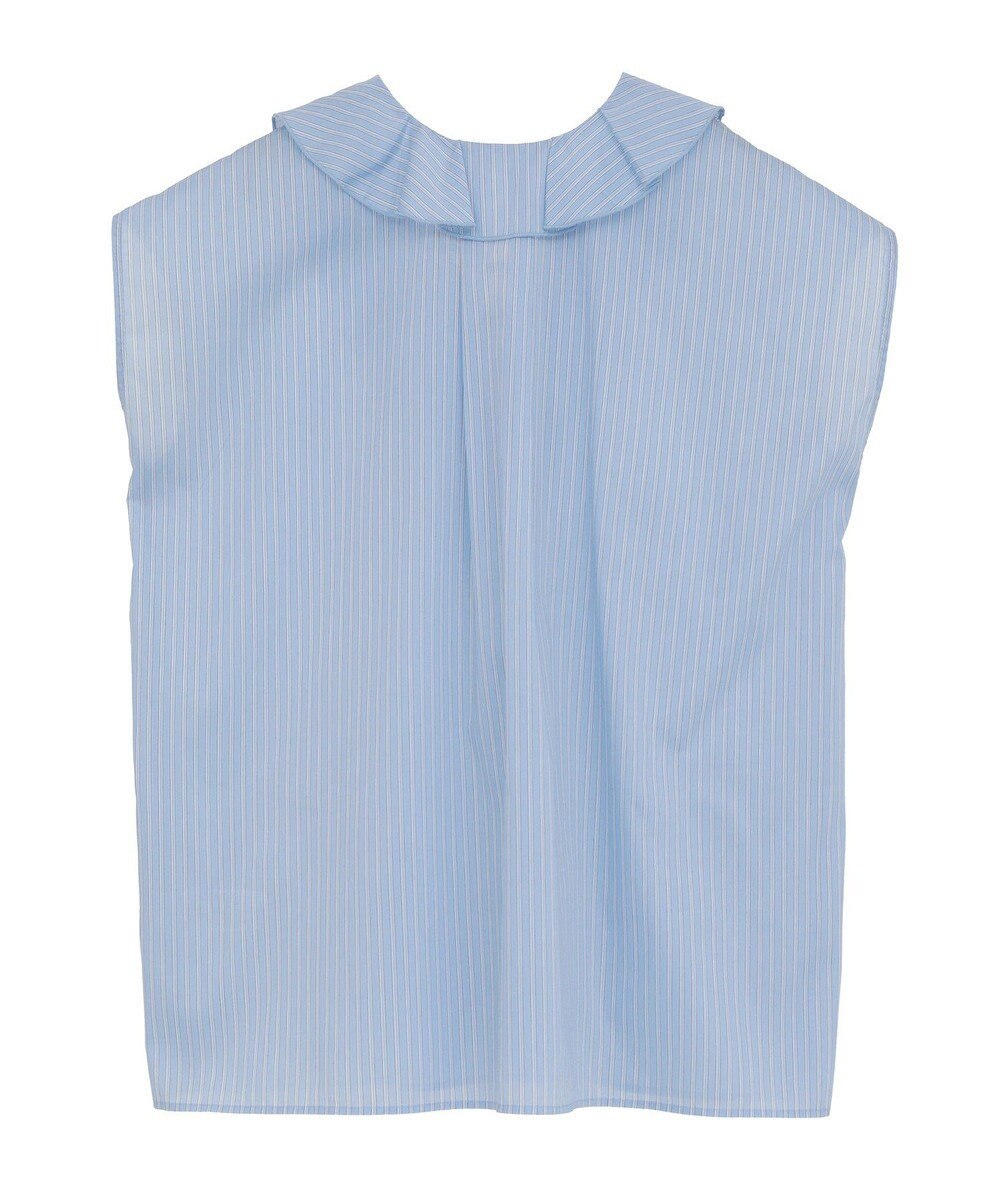 Green Parks ノースリーブストライプフリルブラウス 