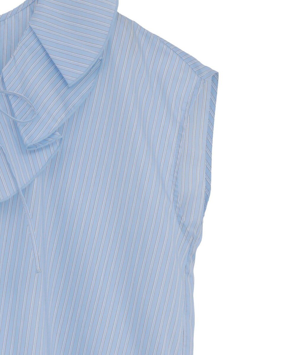 Green Parks ノースリーブストライプフリルブラウス 