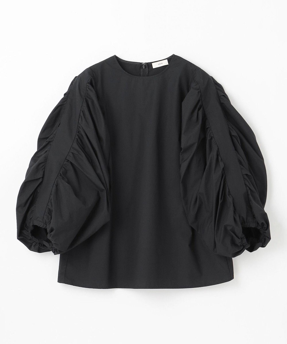 NAVE 【Nave・洗える】タイプライタークロス ギャザーブラウス 