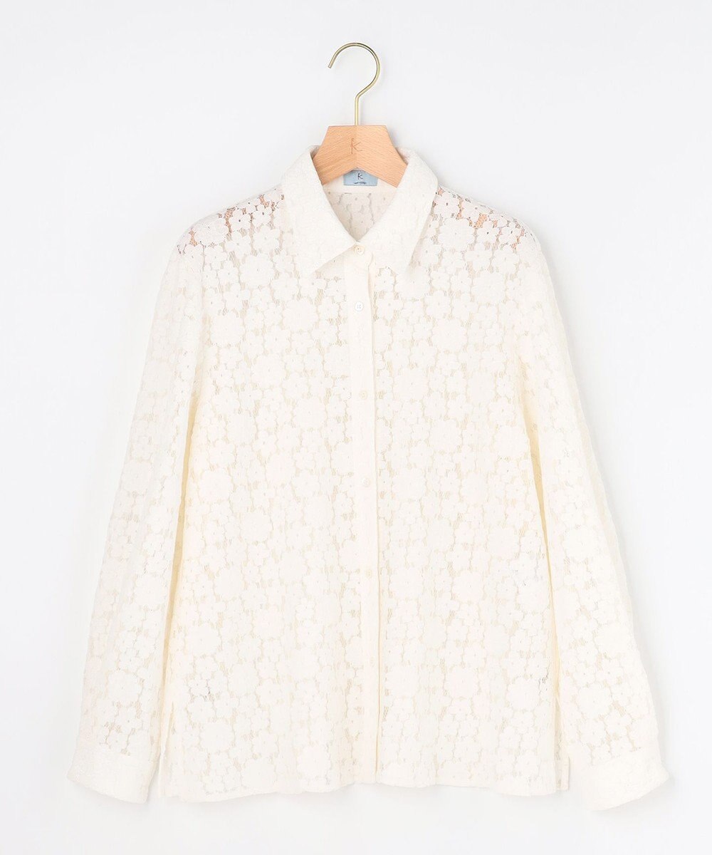 組曲 【先行予約・WEB限定】フラワーラッセルレースシャツライク ブラウス 