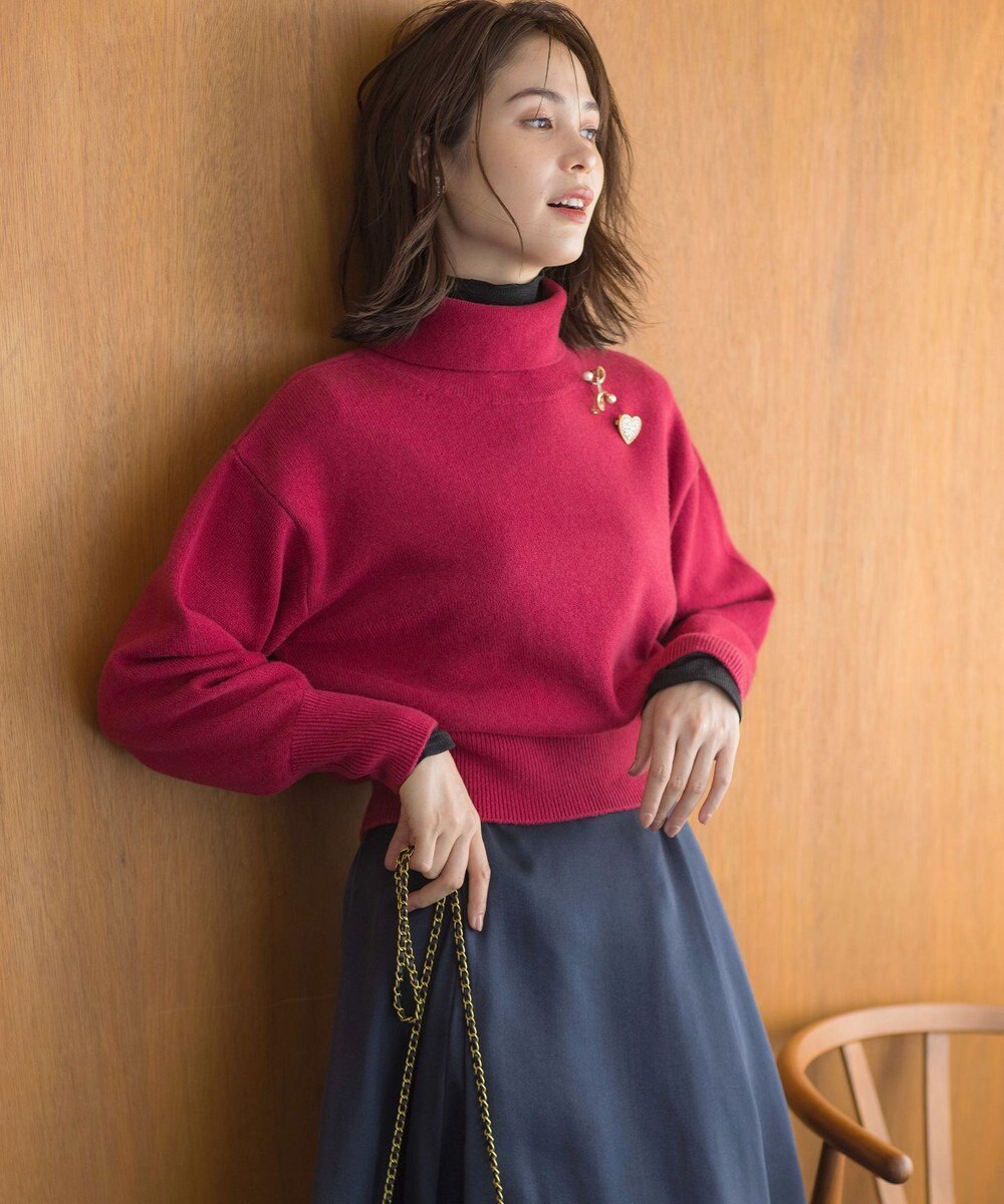 組曲 L 【2WAY・WEB限定】ウールカシミヤミックス ハイネックニット 