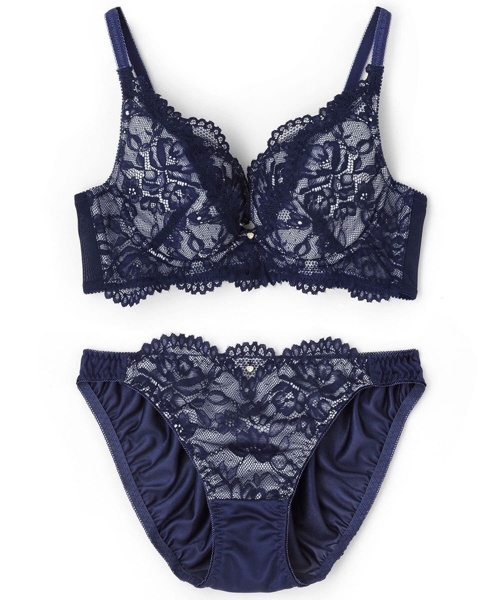 San-ai Resort（三愛水着楽園） 【WEB限定】【northerly bra 楽ちんフィットシリーズU字】 フリルレースブラショーツセット B～Fカップ 【northerly】 