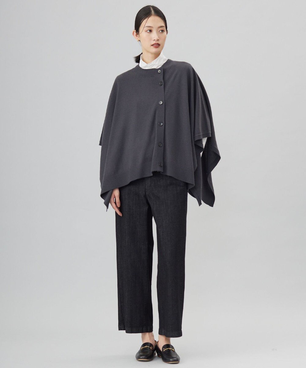 J.PRESS LADIES 【洗える】9ozストレッチ デニム ワイド パンツ 