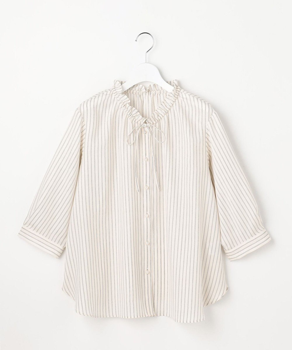 ANY SIS L 【2WAY】スムージーポリエステル フリルネック ブラウス 