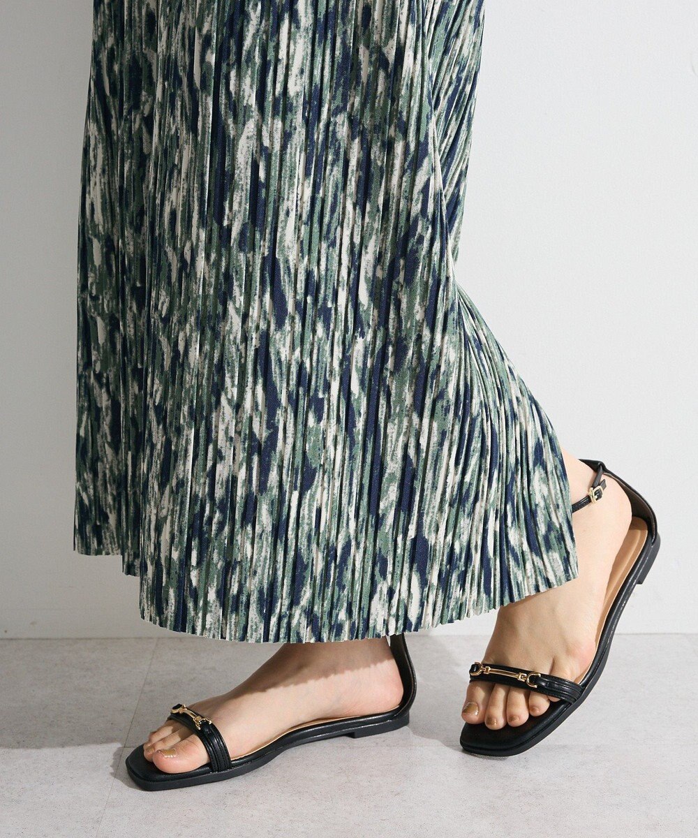 Green Parks 柄プリーツスカート 