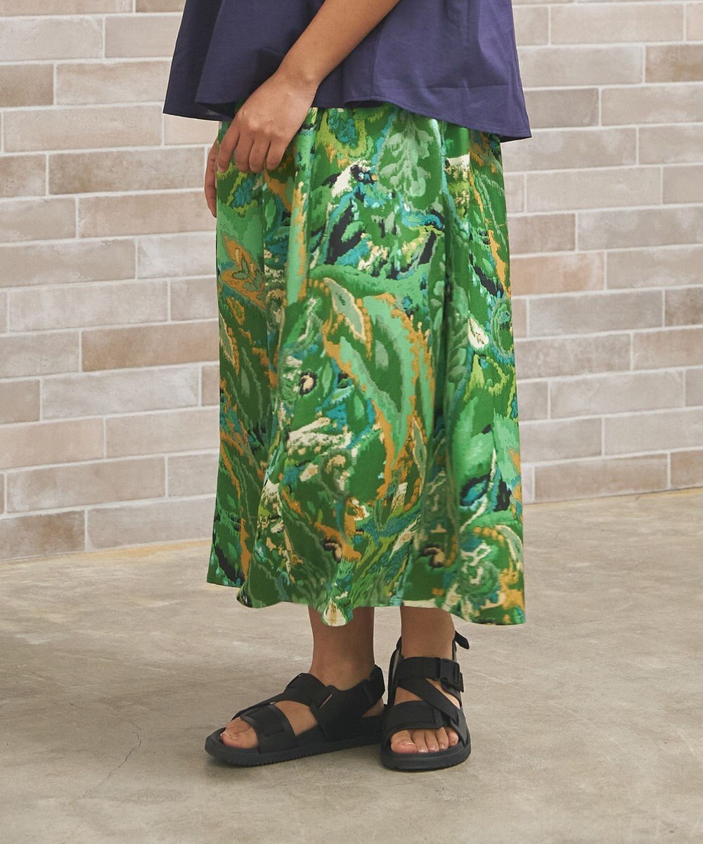 J.PRESS YORK STREET 【WOMEN】プリントフレア スカート 