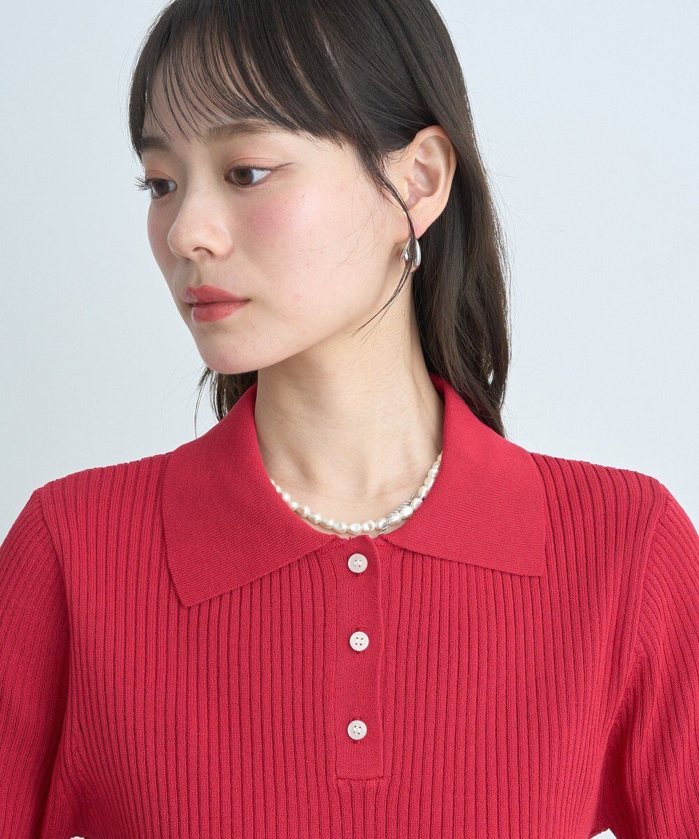 earth music&ecology 半袖ポロニットプルオーバー 