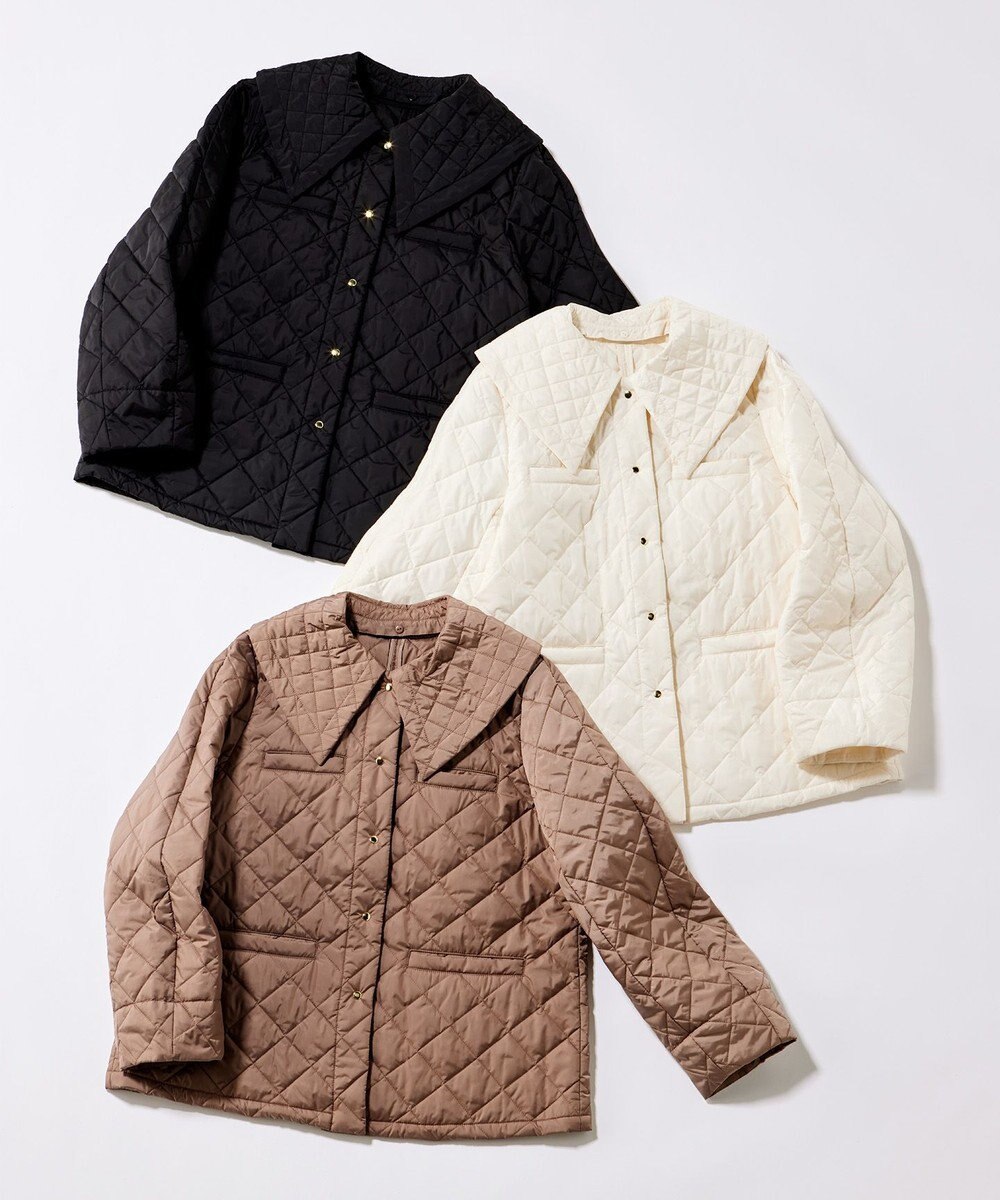 組曲 【洗える・中綿】2WAYキルト コート 