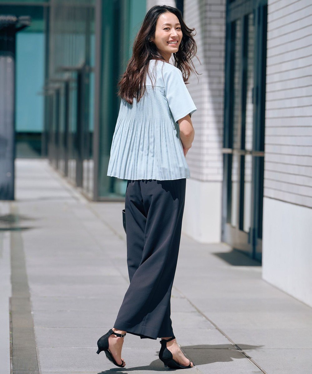 J.PRESS LADIES S 【洗える】コットンスムース バック プリーツ カットソー 