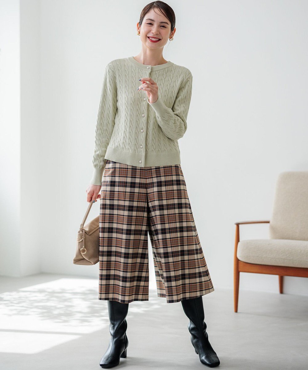 組曲 【WEB限定】ウールライクストレッチ フレアパンツ 