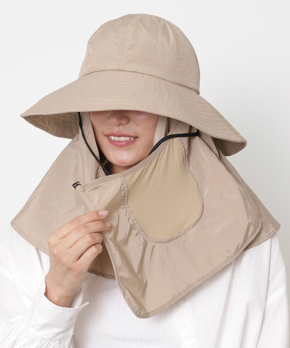 MOONBAT 【遮光100％/UVカット100％】フワクール (Fuwacool)  日差しを完全遮断バッククロスハット　遮光100　UV100 