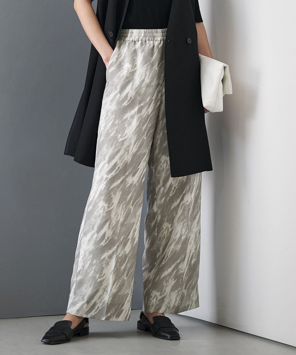 ICB 【CLASSY.掲載・WEB限定カラーあり】FluidBackSatin ワイドパンツ 