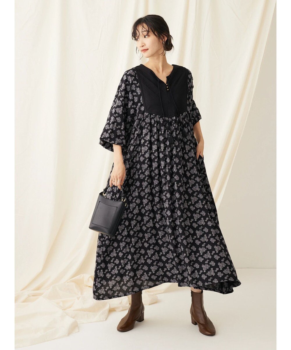 CRAFT STANDARD BOUTIQUE レーヨンキルト切り替えワンピース 