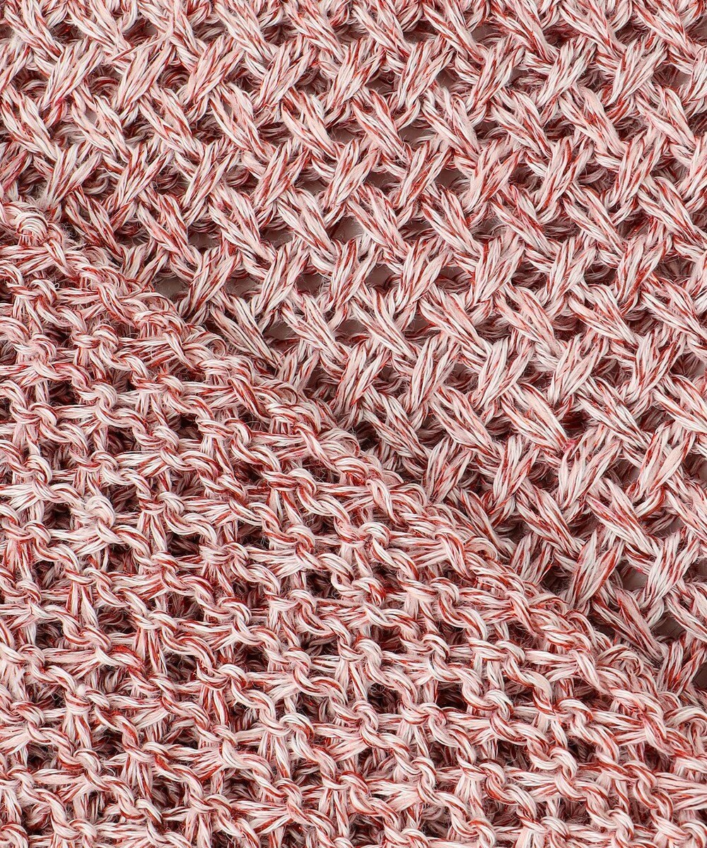 自由区 【洗える】カラーミックスメッシュリネン ニット 