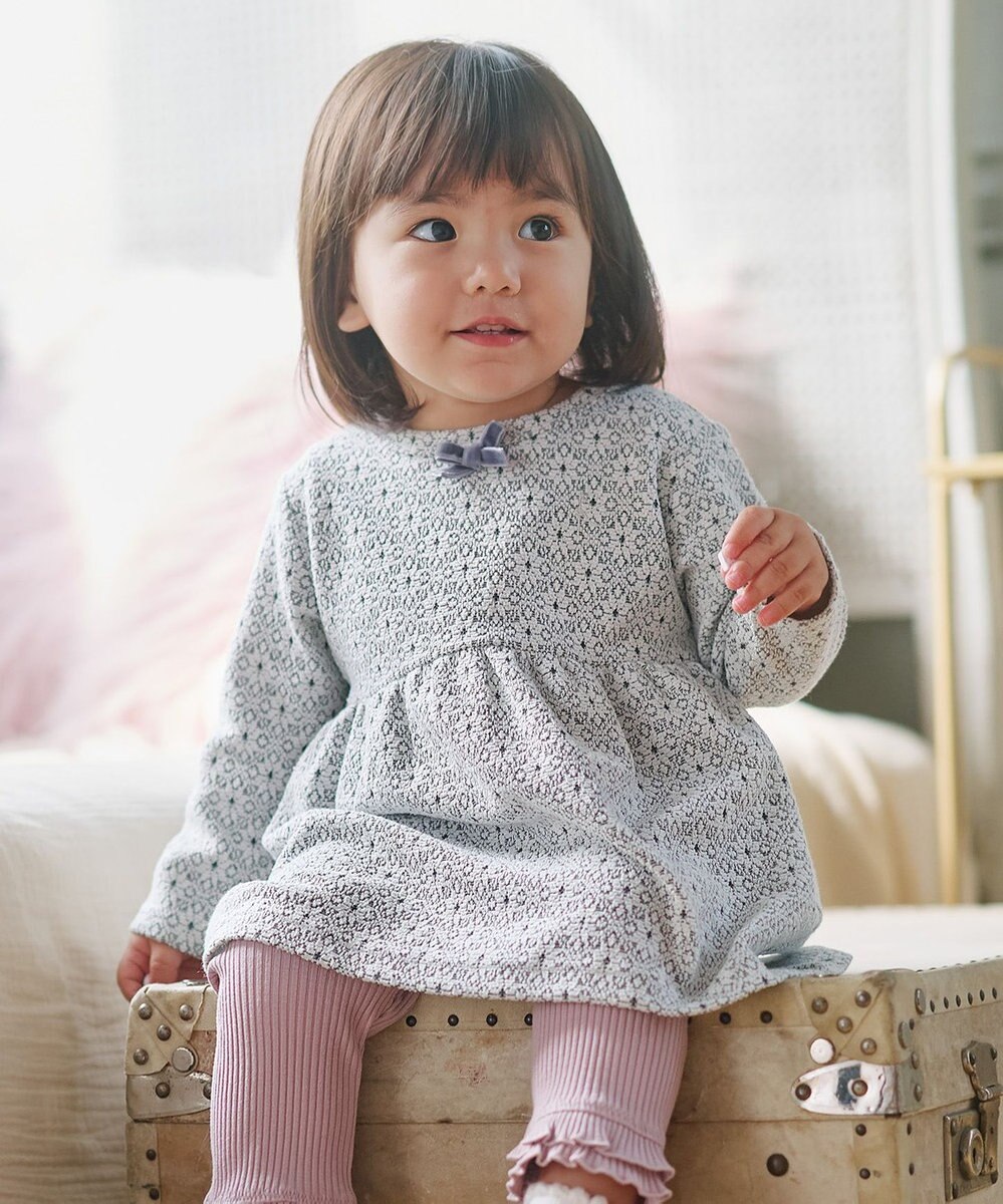 組曲 KIDS 【80-90㎝】 フロストフラワージャガード セットアップ 