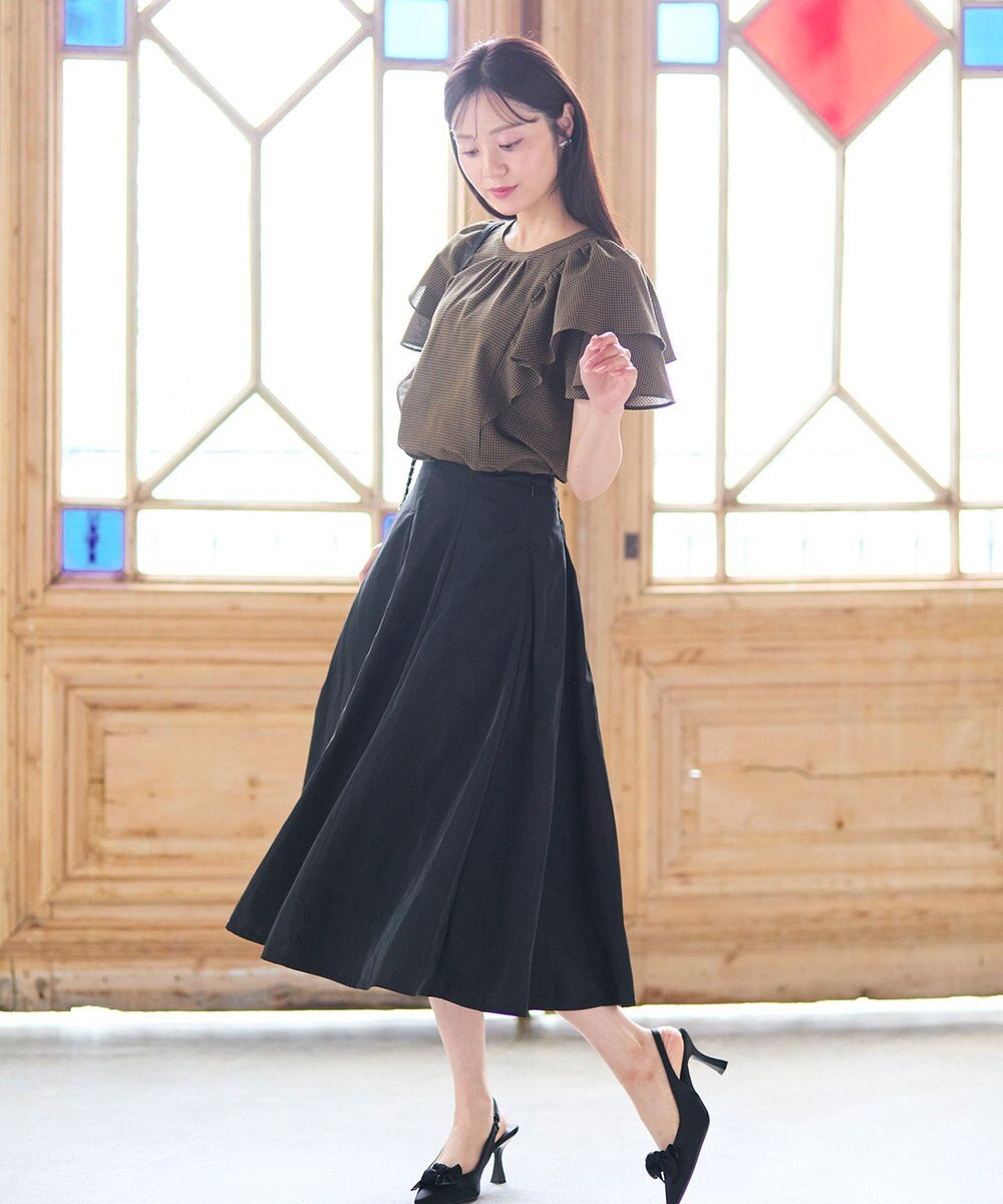 Feroux 【洗える】タフタフレア スカート 