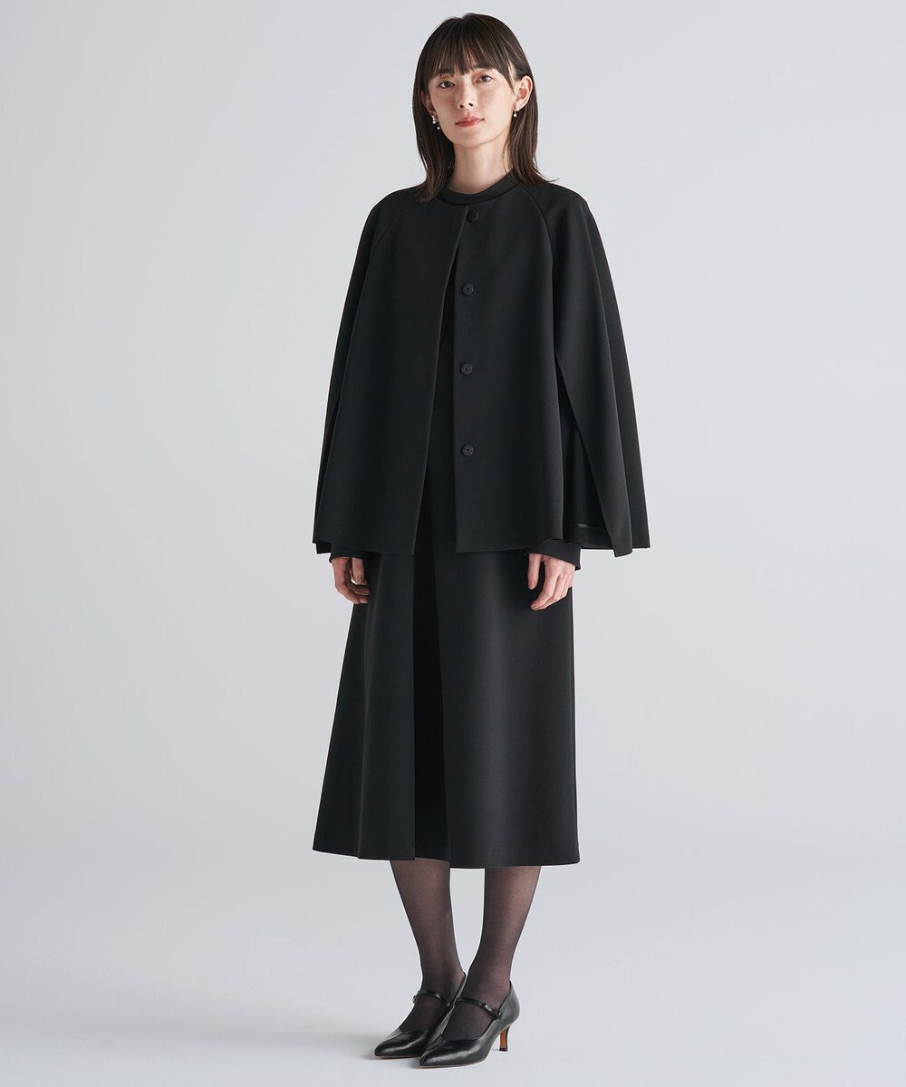 ICB 【洗える・ブラックフォーマル】 TaPeダブルクロス フレアワンピース 