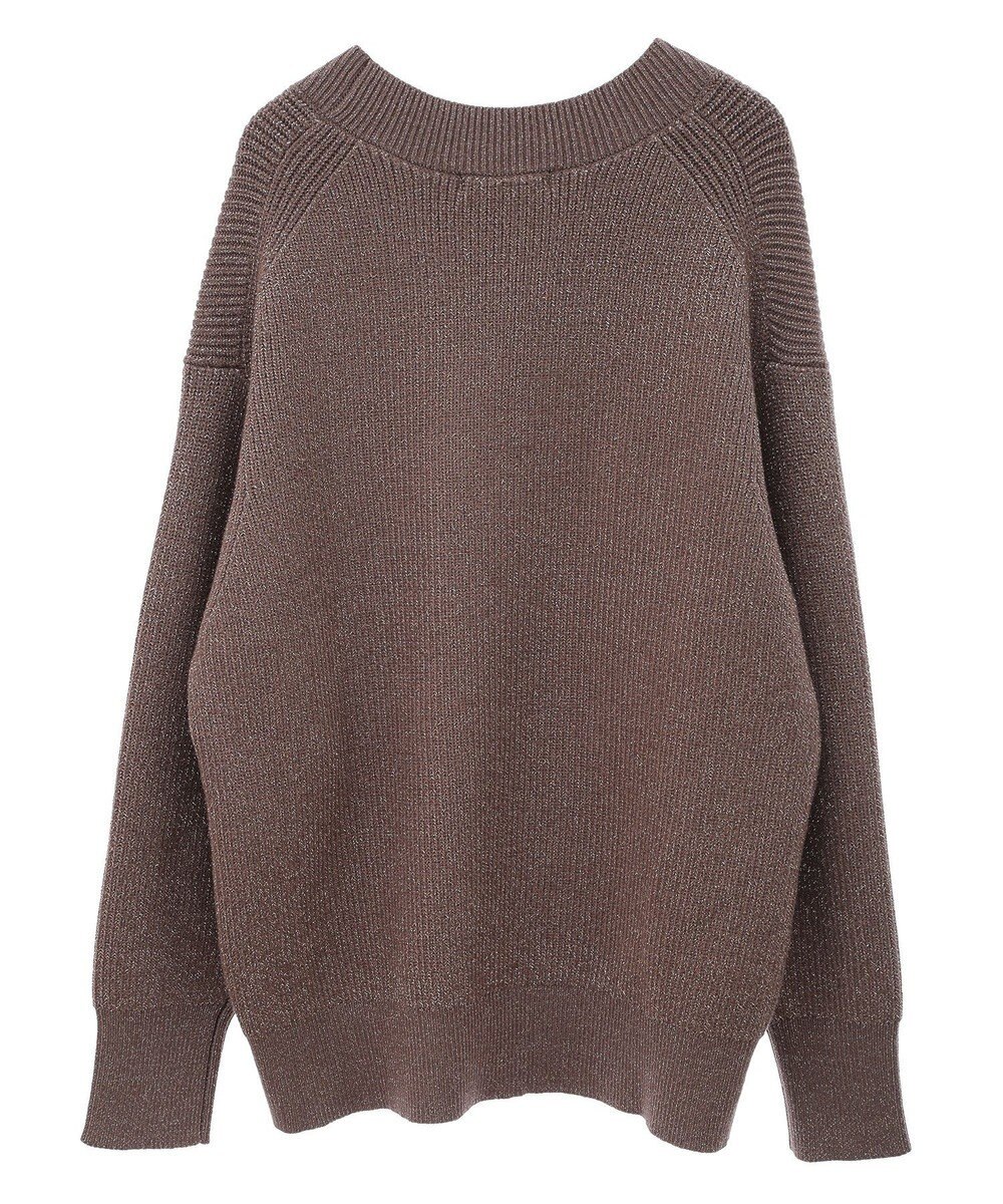 AMERICAN HOLIC ラメ入りＶネック片畦ニットプルオーバー 