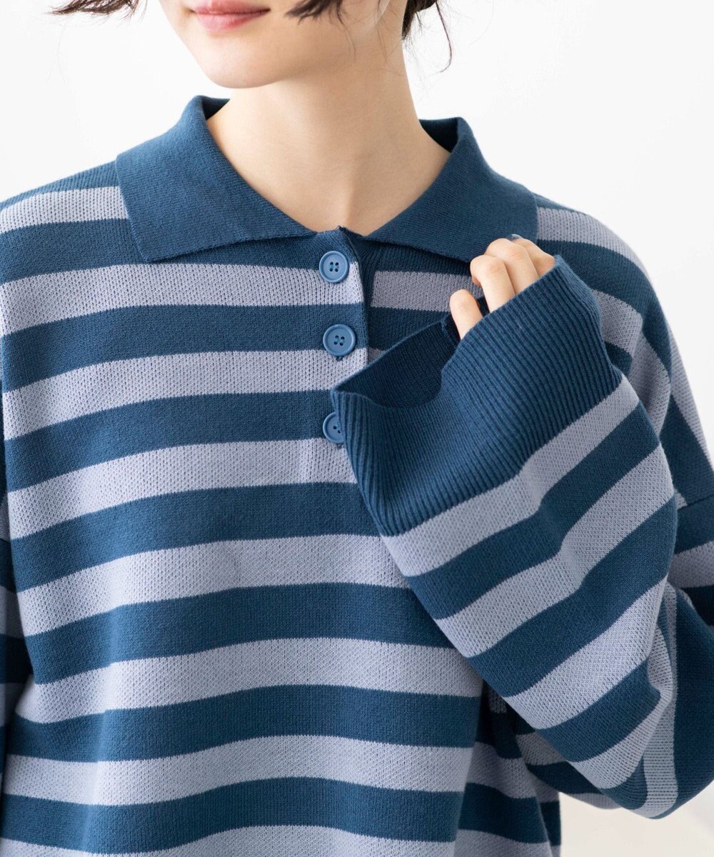 WEGO ボーダーニットポロ 