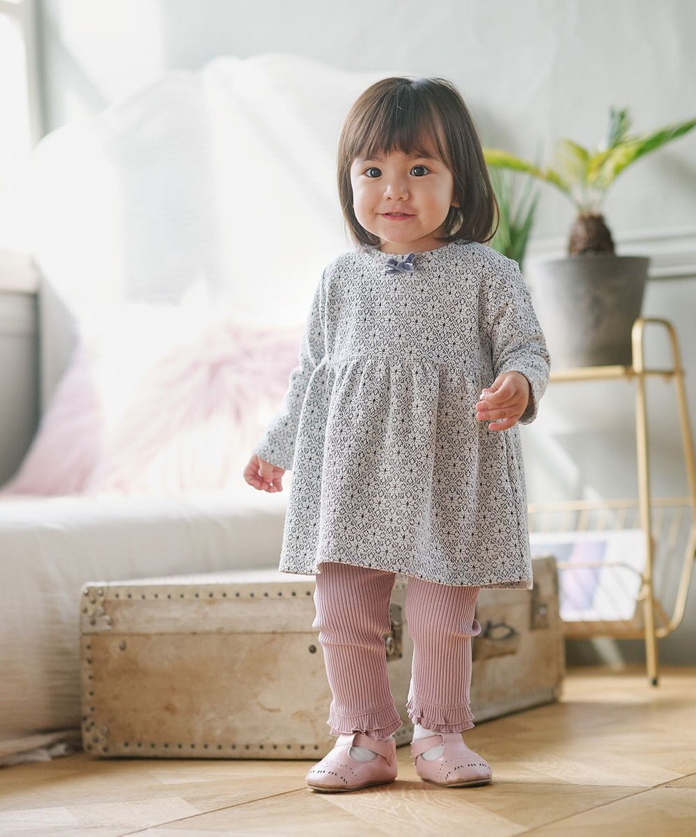 組曲 KIDS 【80-90㎝】 フロストフラワージャガード セットアップ 