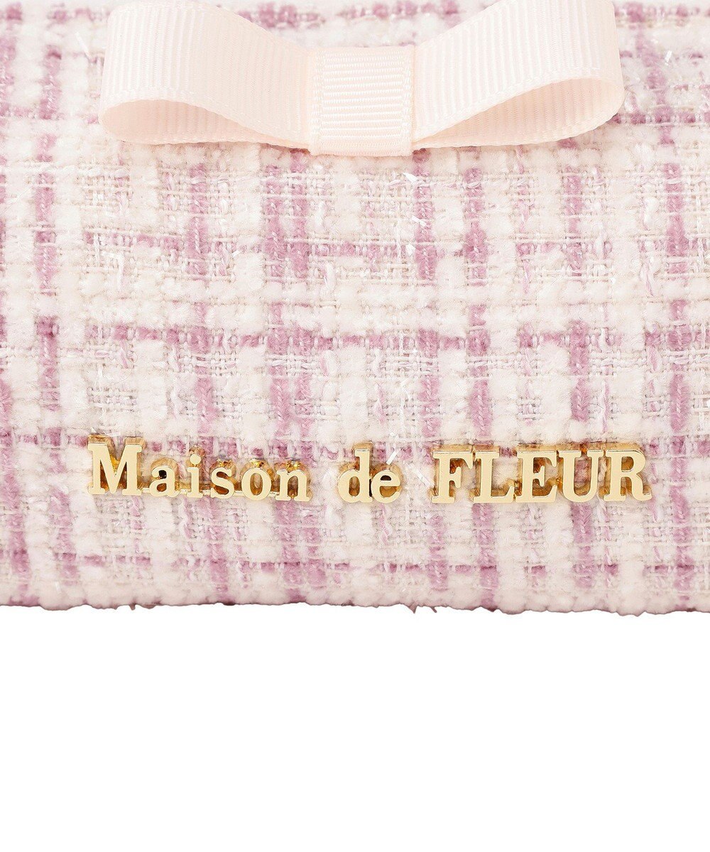 Maison de FLEUR グログランリボンツイードロングポーチ 