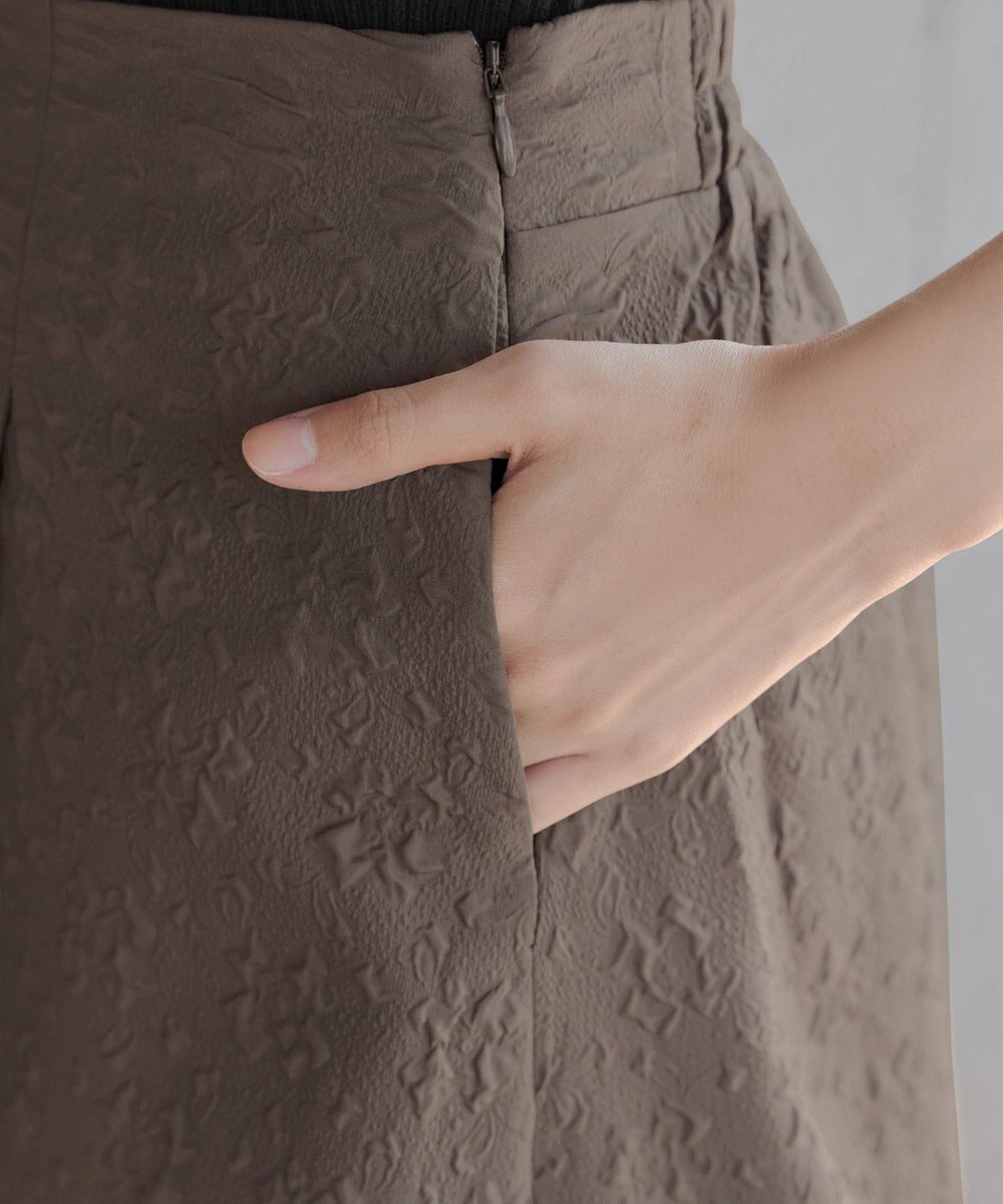 Tiaclasse 【洗える】ふくれジャガードタックフレアスカート 