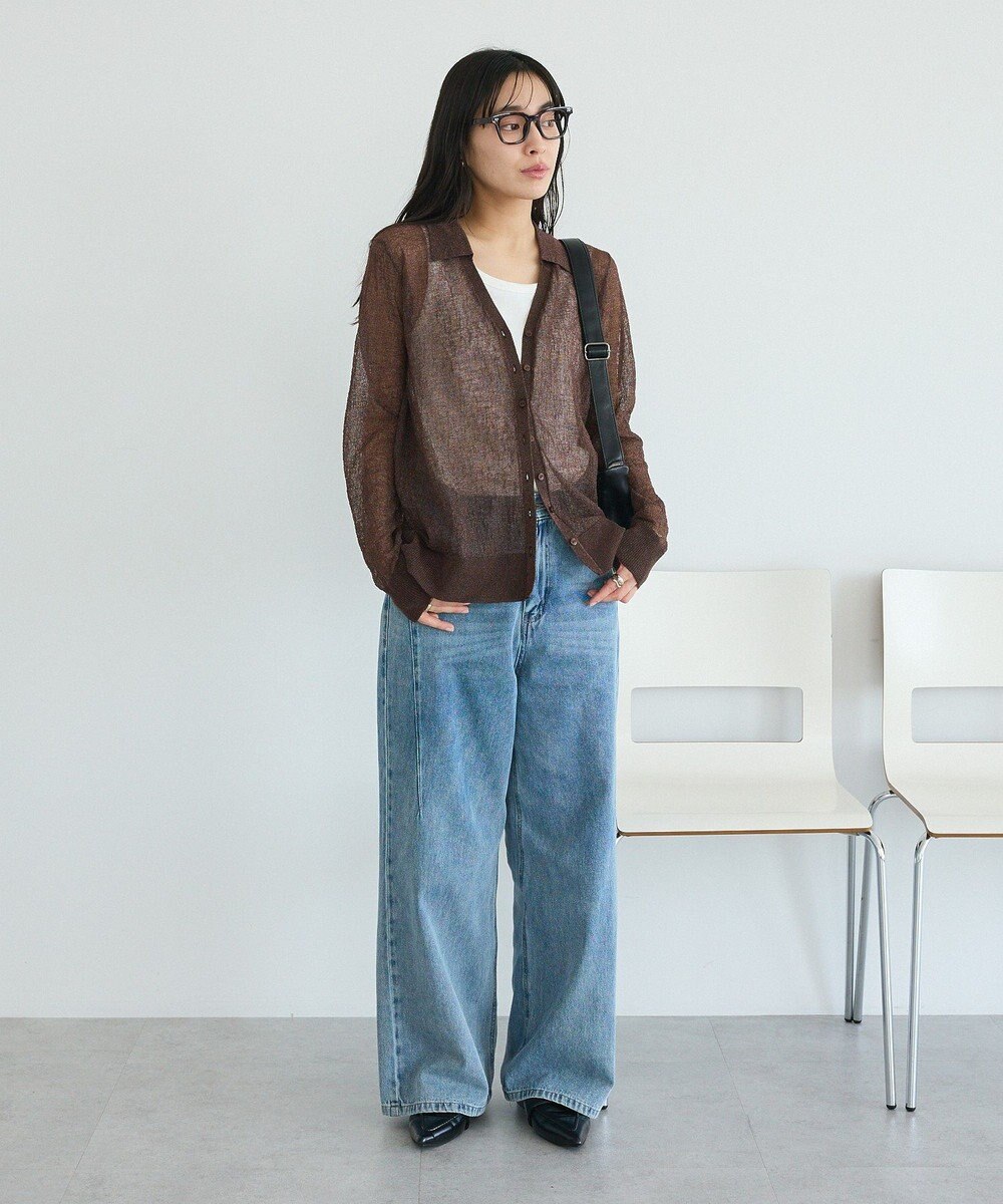 CRAFT STANDARD BOUTIQUE シアージョーゼットニットカーディガン 