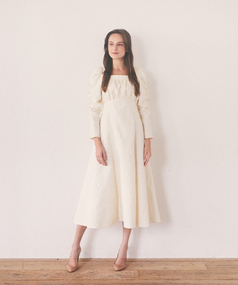 Maison de FLEUR 慈愛に満ちたジャカードワンピース 