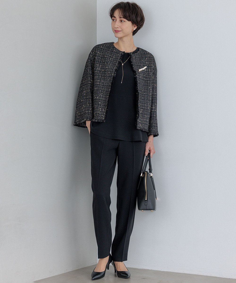 23区 【洗える】トリアセダブルジョーゼット ペプラム ブラウス 