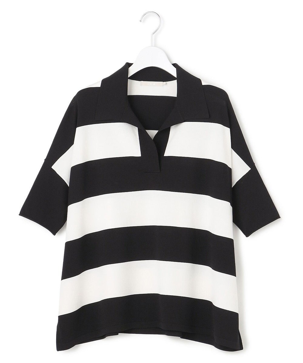 ICB L 【先行予約】VIS/NYハイゲージ 半袖ボーダーポロニット 