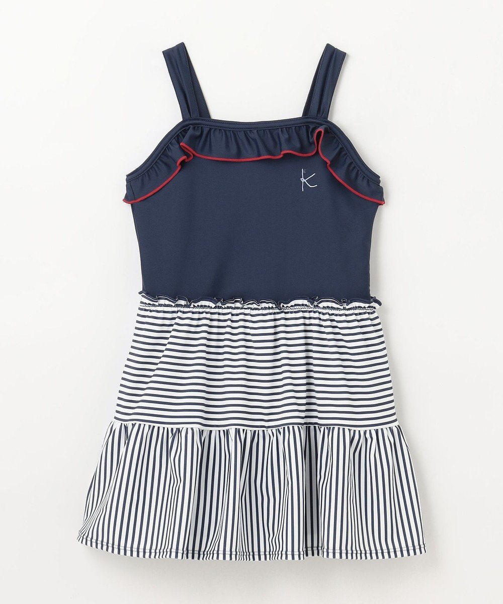 組曲 KIDS 【XS-Lサイズ】ストライプ スイムウェア(ワンピース) 