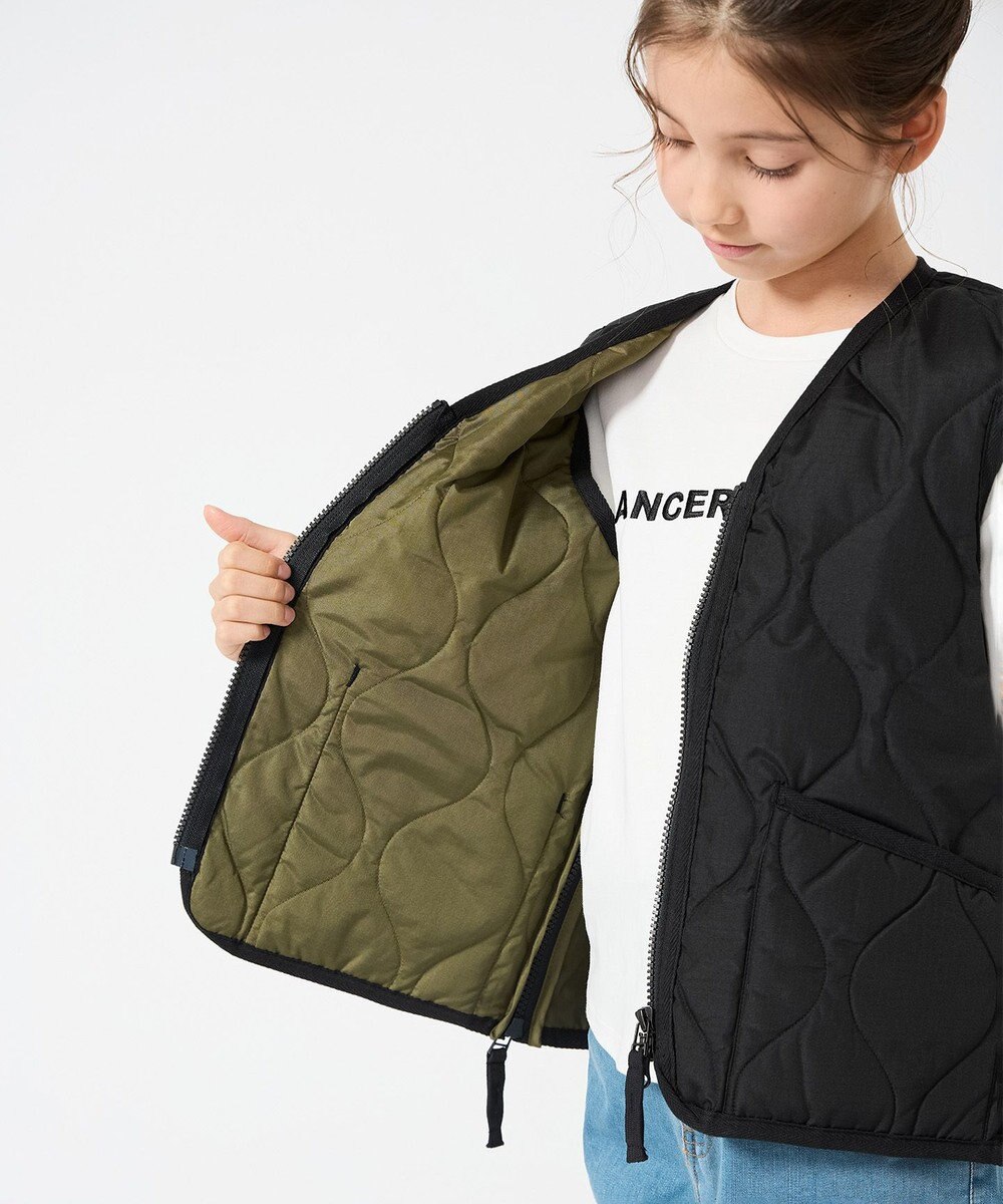 UNFILO 【120-150cm】TAION ミリタリーZIP Vネックダウンベスト(UNISEX) 