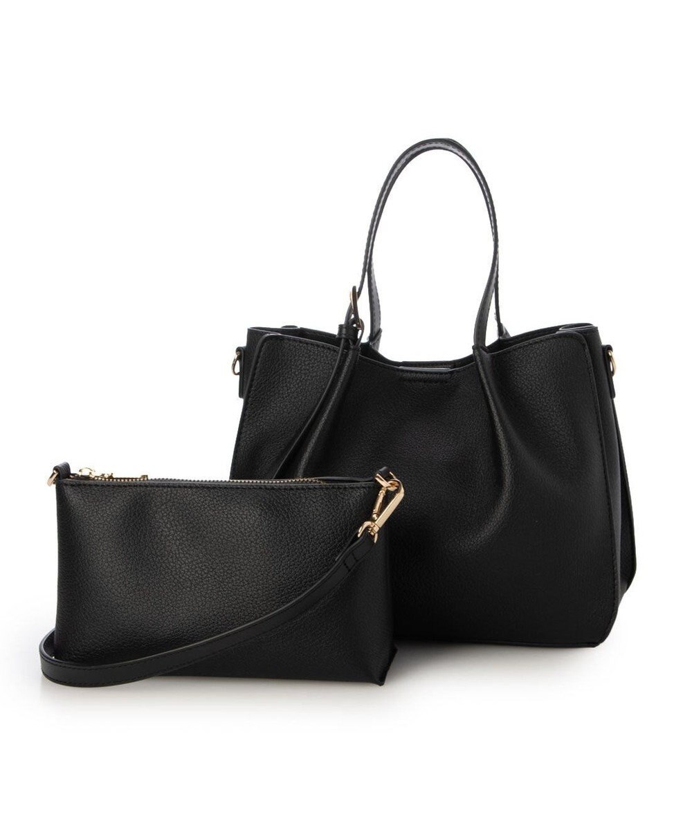 UNBILLION カシュカシュ cachecache / フェイクレザーショルダーバッグ付スクエアトート 