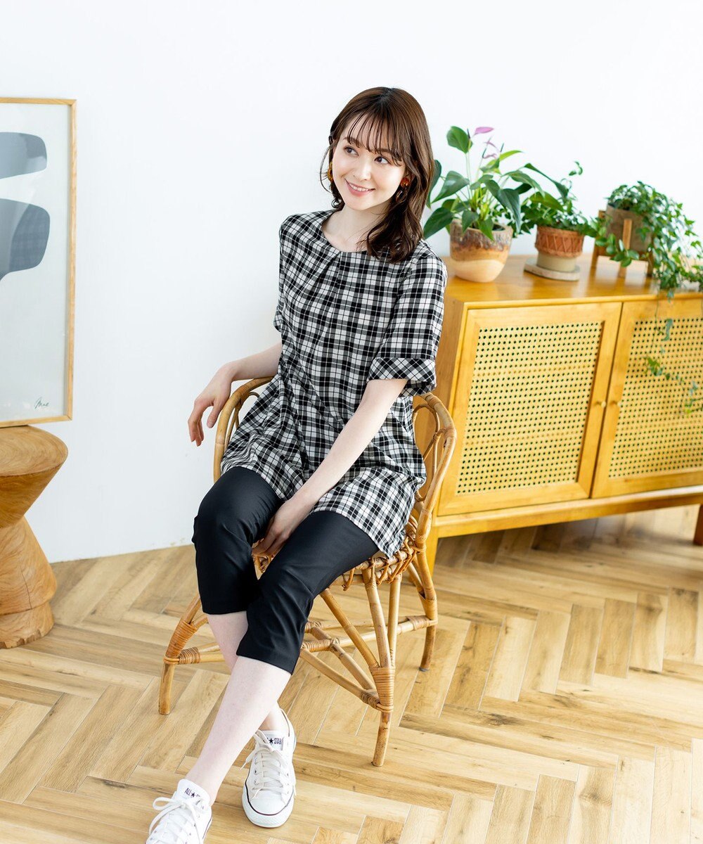 Tiaclasse 【洗える】体型カバーも叶う幅広カフスチュニックブラウス 