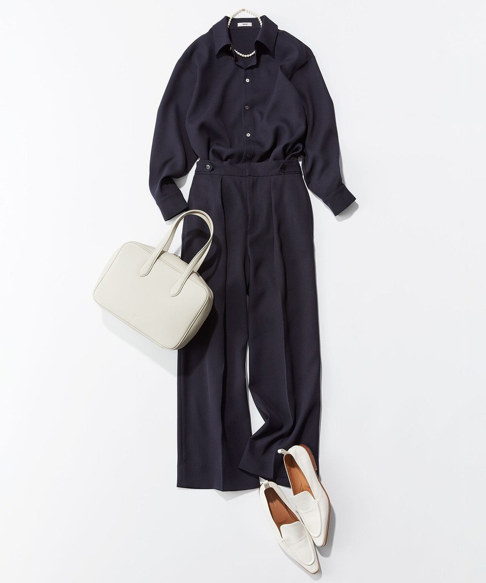 NAVE 【ReNAVE】ウォッシャブルツイル ワイドタックパンツ 