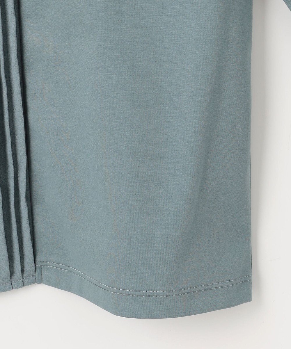 J.PRESS LADIES L プレーティングジャージー フリルネック カットソー 