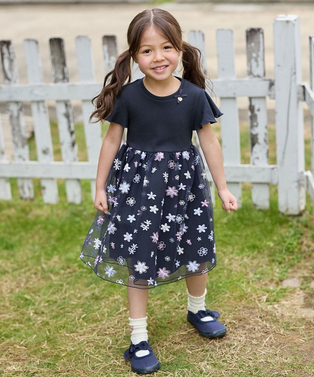 ANY KIDS 刺繍チュールワンピース 