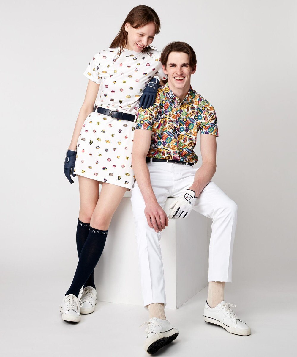 23区GOLF 【WOMEN】【吸水速乾・UVケア】ステッカープリント モックネックシャツ 