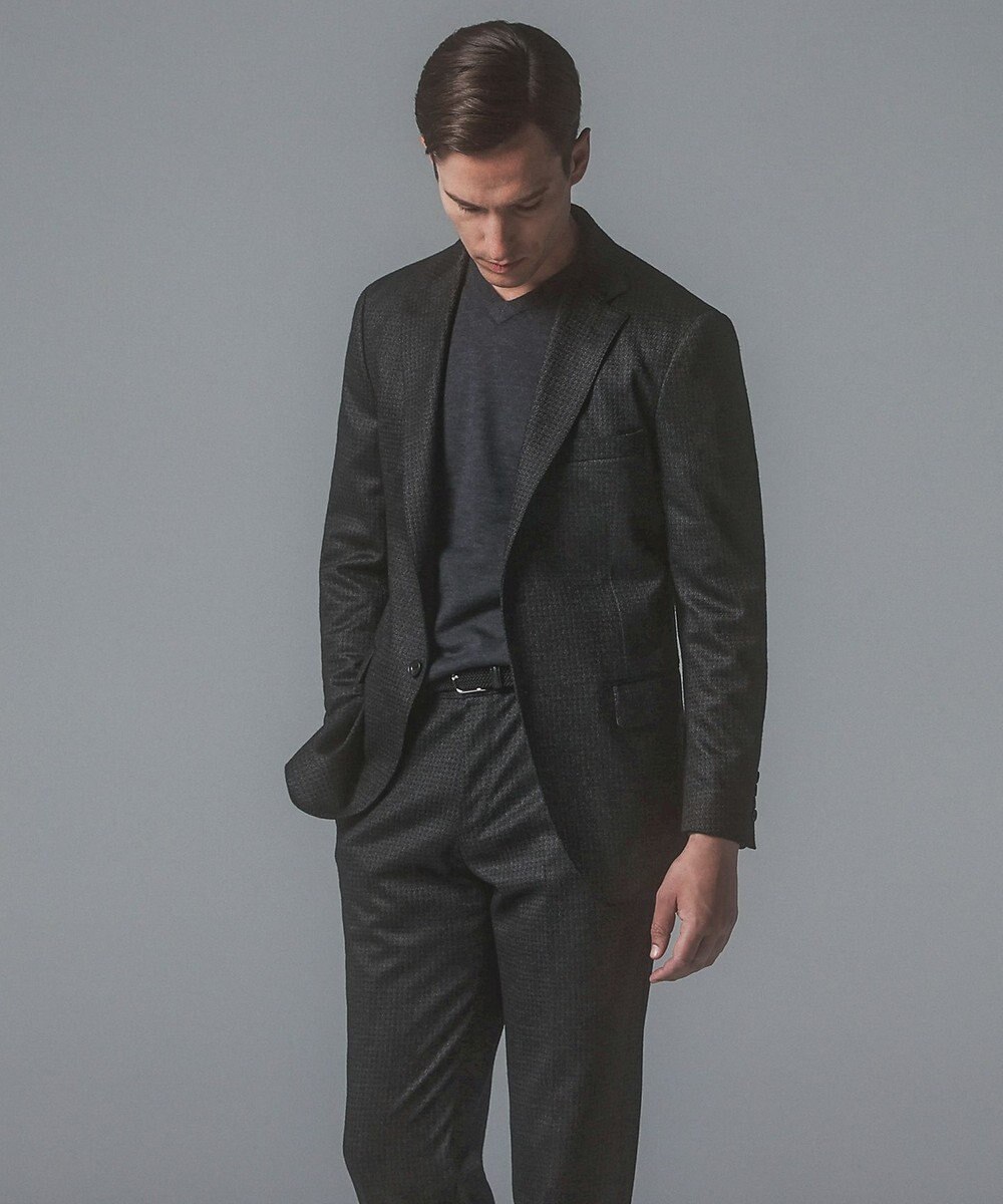 GOTAIRIKU セットアップ対応【2WAYストレッチ/シワになりにくい】T/W ジャージージャケット_千鳥柄 