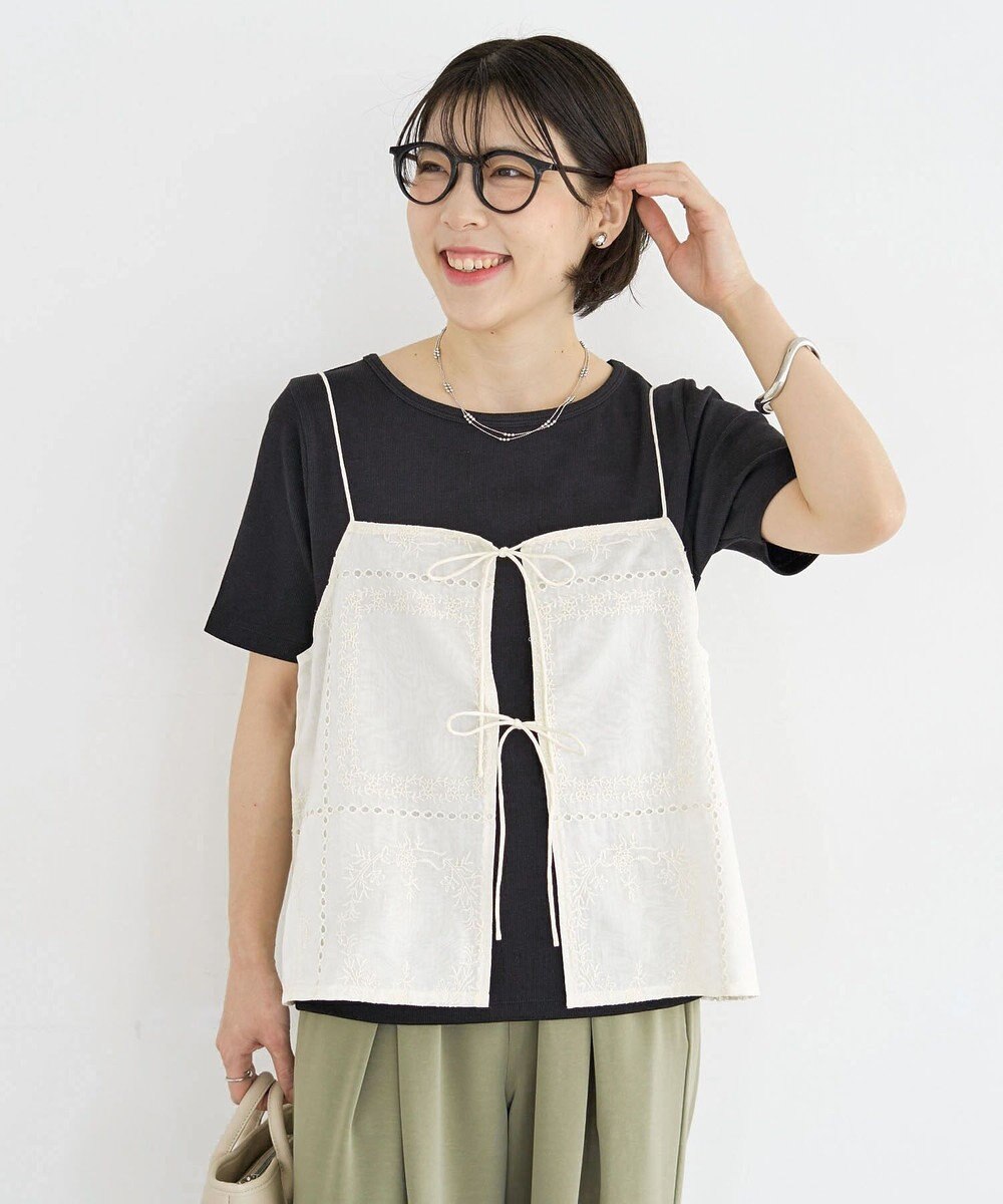 Green Parks 前後２ＷＡＹレース刺繍ビスチェ 
