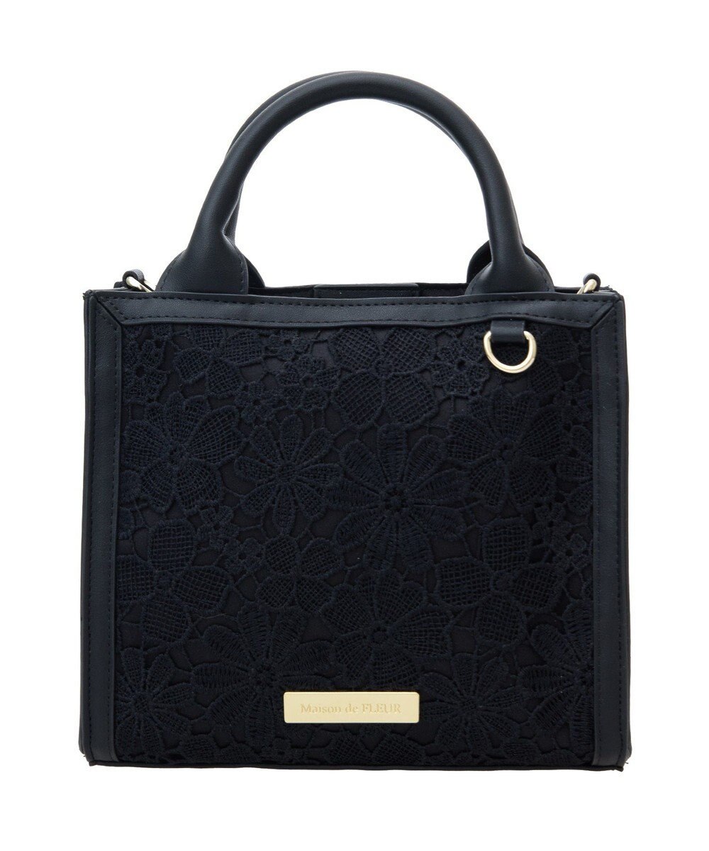Maison de FLEUR EC限定フラワーレース2Wayスクエアトートバッグ 