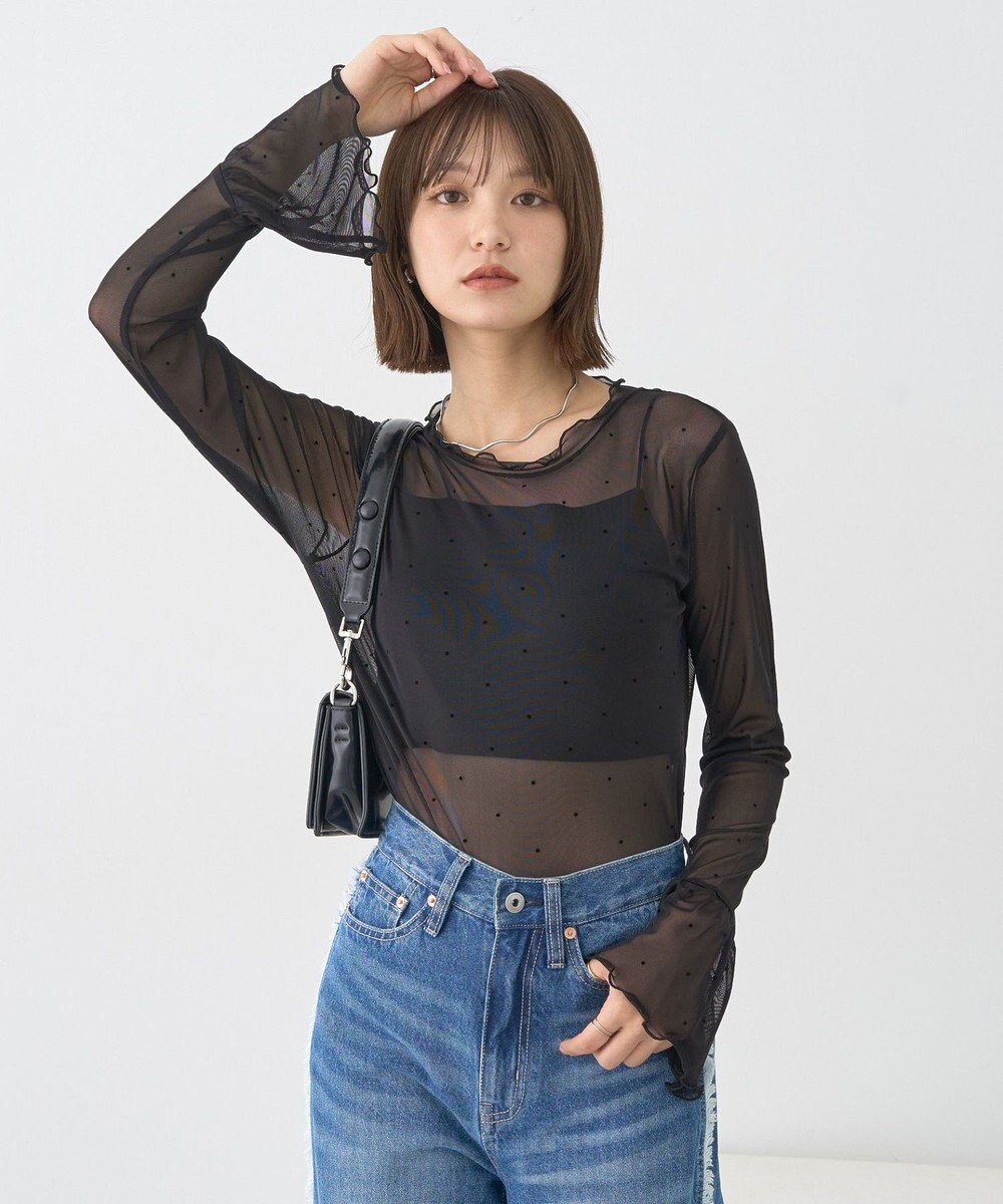 earth music&ecology フロッキードットメロープルオーバー 