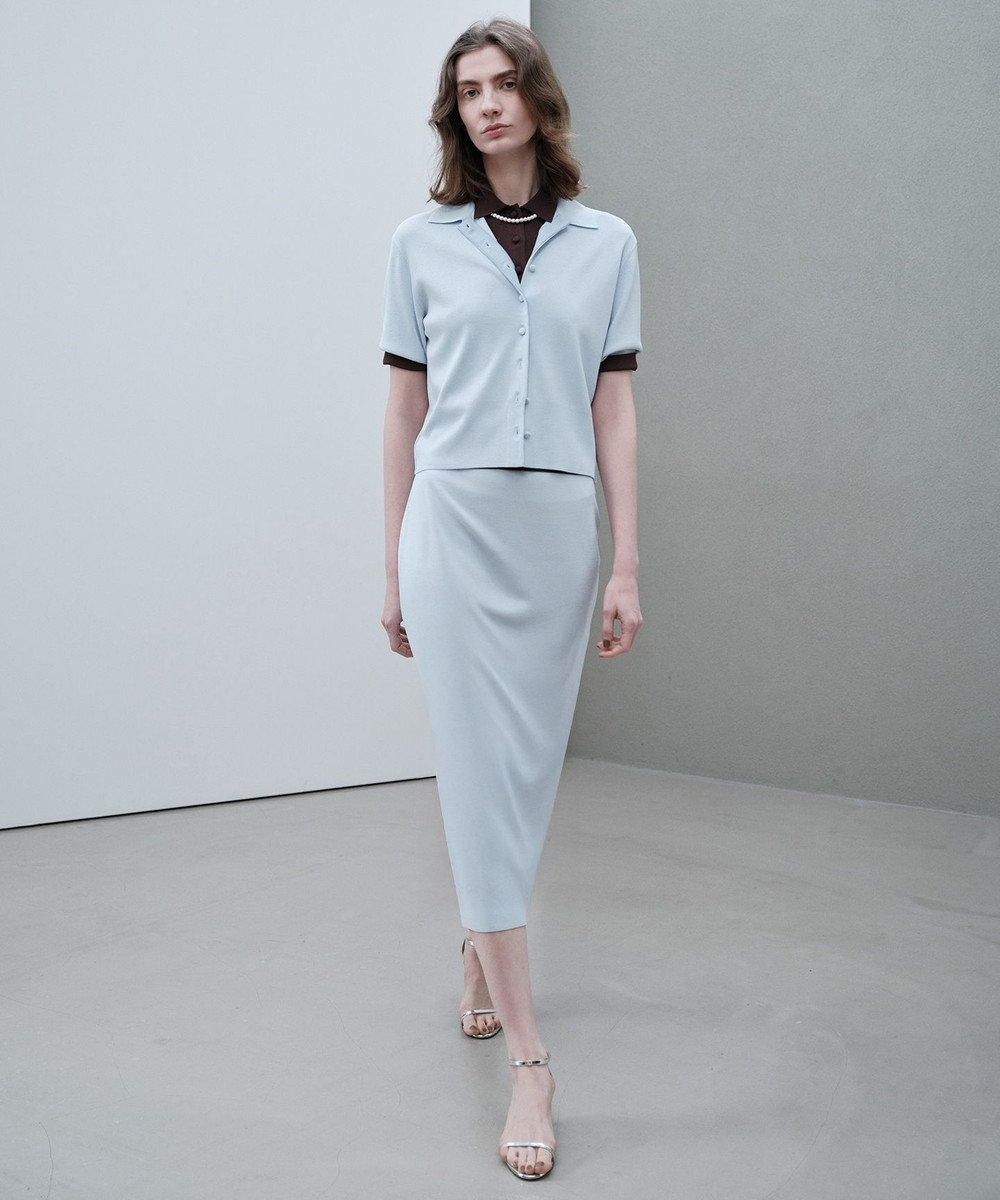 BEIGE， 【ロングセラー】LAURA / ストレッチ Iラインニットスカート 