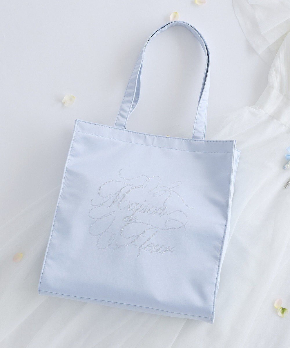 Maison de FLEUR サテンラインストーントートバッグ 