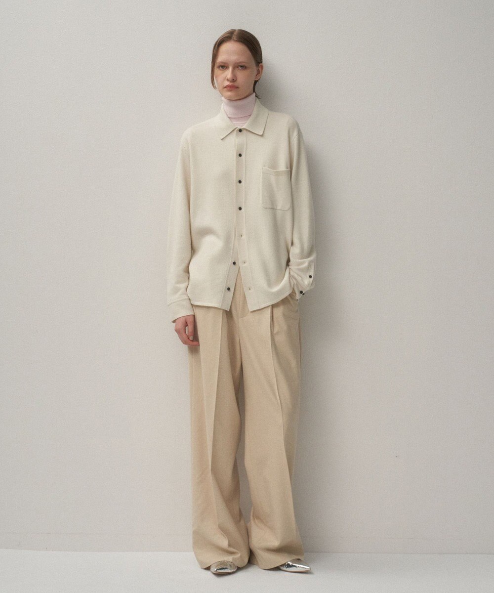 ATON MERINO COLLEGE FLANNEL | タックワイドパンツ 