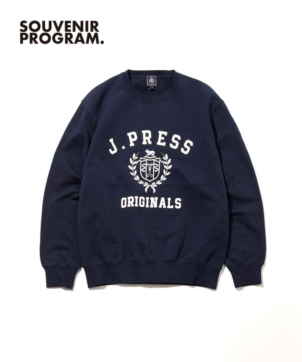 J.PRESS MEN 【J.PRESS ORIGINALS】【UNISEX】Supima Recycle Cotton CREST Logo Sweat 