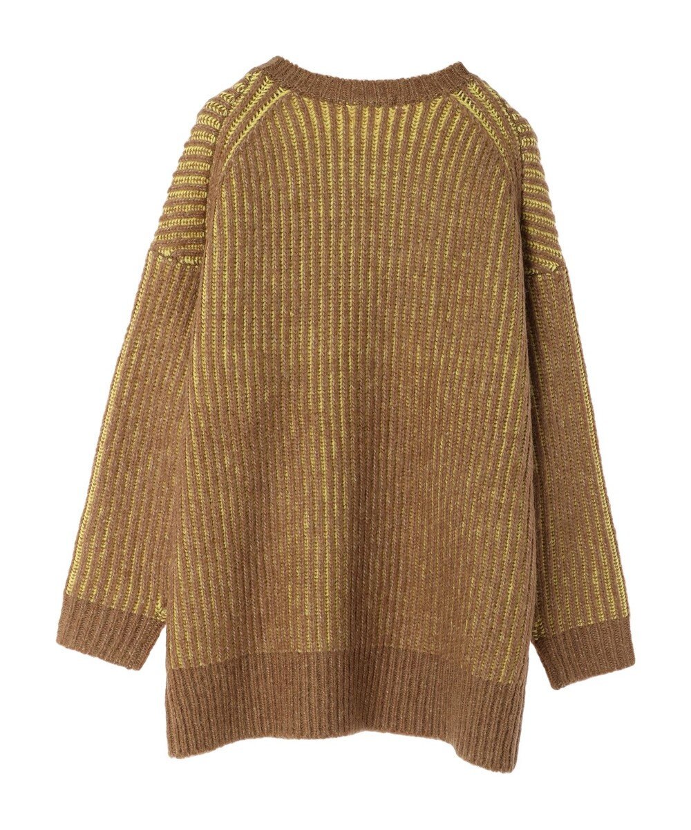 AMERICAN HOLIC バイカラー片畦ニットチュニック 