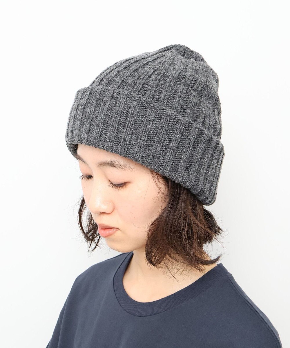 WHITE MAILS 【UNISEX】WOOL PAPER DOUBLE KNIT リブビーニー 